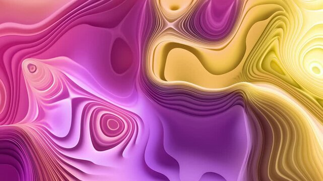 Layered abstract topography background animation, Abstract layered paper-cut landscape in gradients animated