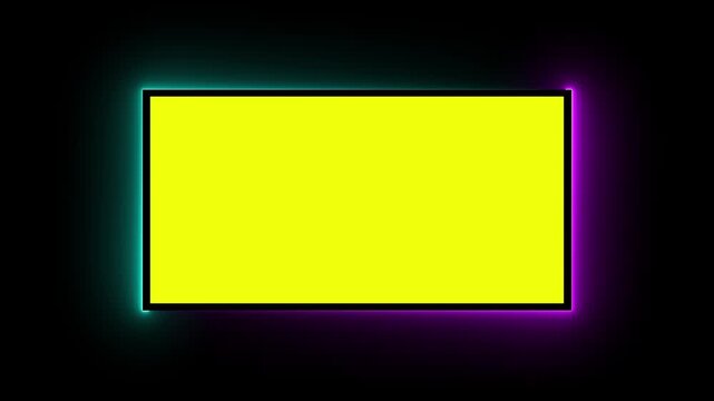 Glowing Neon Frame with Green Screen Background &ndash; High Resolution Looping Video for Video Editing, Visual Effects, and YouTube Overlays &ndash; Dynamic Energy Border Animation.