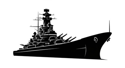 Battleship Silhouette Navy Warship. © RIO