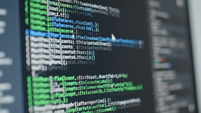 Closeup of Computer Screen Displaying Lines of Code.