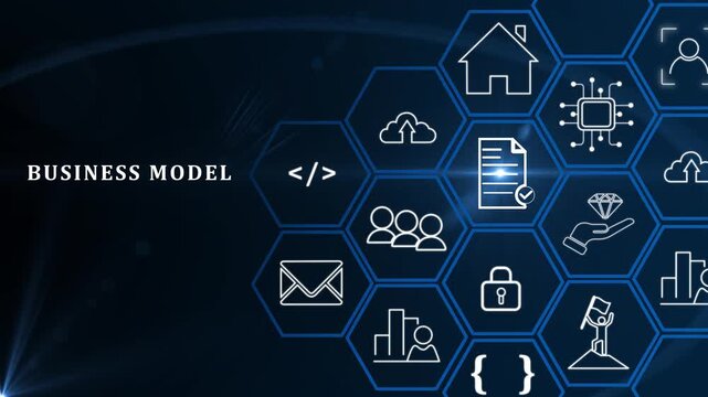 Business Model Canvas concept. Innovative tool that helps entrepreneurs and business owners to map out business model in a structured and concise way. Overview of the key elements of a business.4k