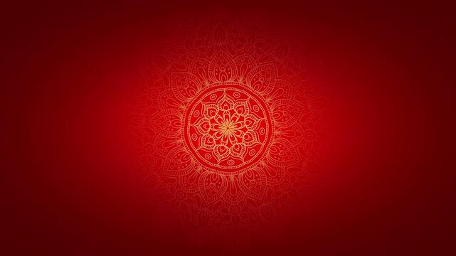  Decorative Golden Red Mandala Design Background Video