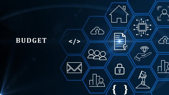 Budge planning and management concept. Company budget allocation for business or project management. Effective and smart budgeting. Plan, review, approve, allocate, analyze and optimize budgets. 4k