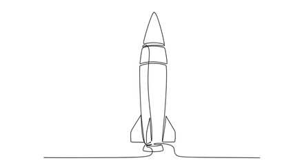 Black and White Rocket Illustration. © AAN