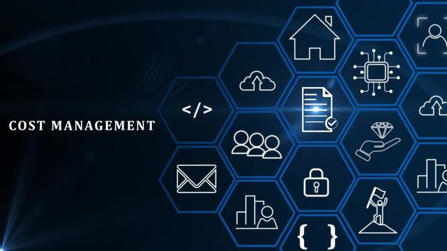 Cost management concept. Cost structure allocation plan, budgeting, control, report. Optimization management, investment. Spending and cost reduction, maximizing value. Cost analysis and improvement..