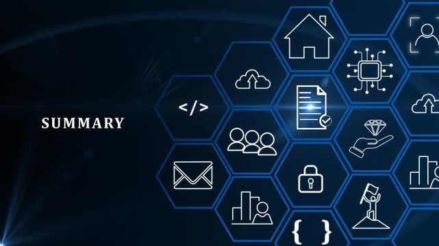 Summary concept. Summarize data, information, past performance analysis for development, improvement. The business presentation of meeting, working, project summary for planning and making decision.