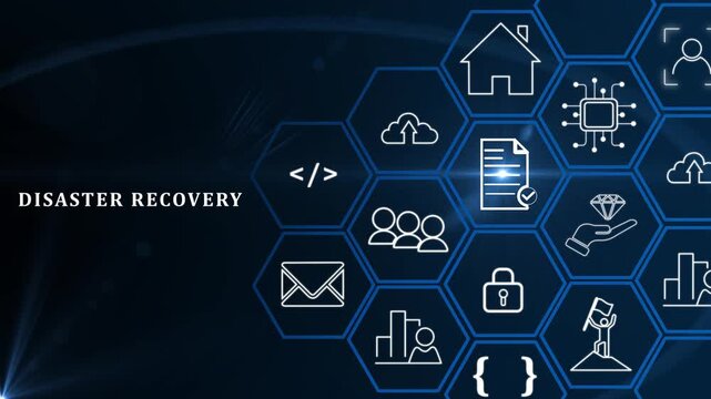 Disaster recovery concept. Restoring critical systems and data, backup and restoration procedures, proactive planning to mitigate risks and protect against potential disasters. IT system protection.4k