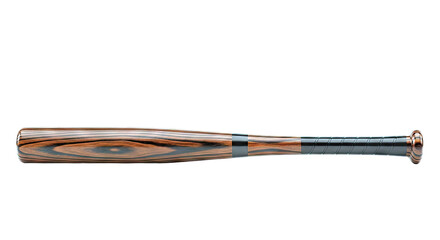 Wooden baseball bat with black grip and accent