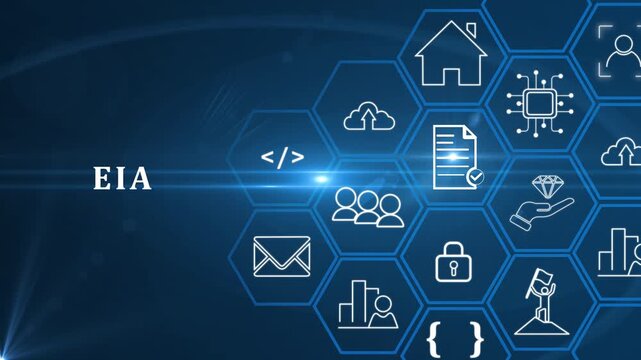 EIA Environmental Impact Assessment concept. Evaluating the potential environmental effects of proposed projects. Promoting environmental protection, preserving natural resources for future generation
