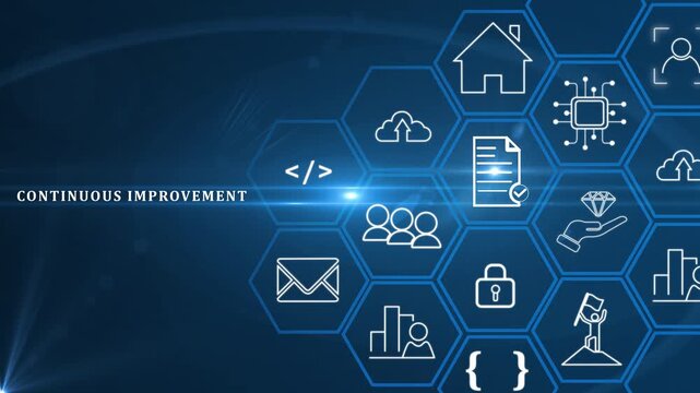 Continuous improvement concept. Solving problems, improving organizational processes. Creating continuous improvement mindset. Project and process management, lean improvement technique, kaizen.