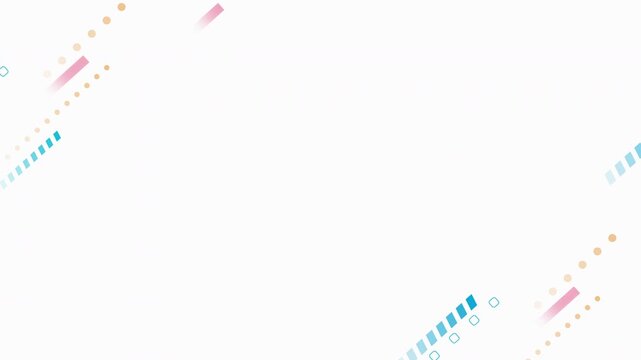 幾何学模様の図形が両端に流れる10秒ループアニメーション　白背景