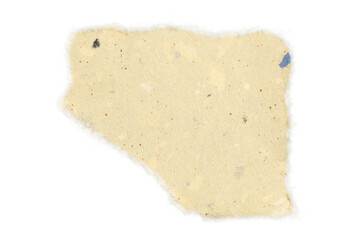 【透過背景】破いた黄色のちり入り和紙のテクスチャ。不規則なエッジの切り抜き素材