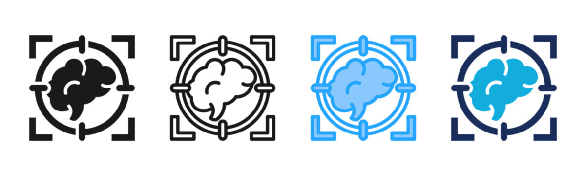 Knowledge Focus icon set multiple style collection