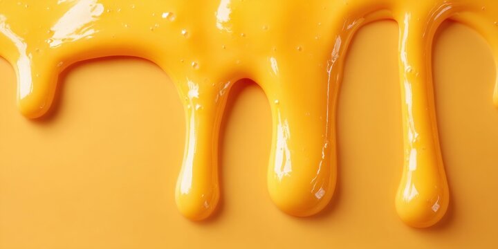 Vibrant orange slime dripping and flowing in abstract, gooey, and glossy textures