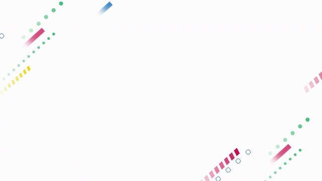 幾何学模様の図形が両端に流れる10秒ループアニメーション　白背景