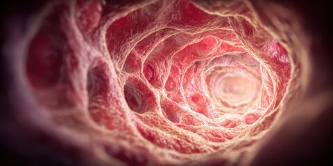 Fototapeta premium Abstract 3D rendering of a microscopic view inside a biological vessel or organ