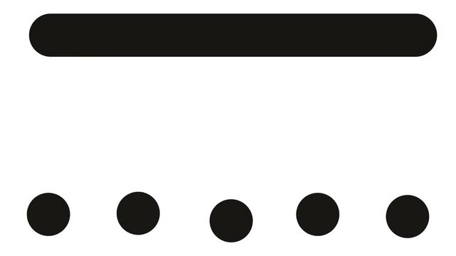 Several circles and one stripe are trembling at the top and bottom.