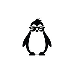 Fototapeta premium Cool penguin wearing sunglasses isolated on white background