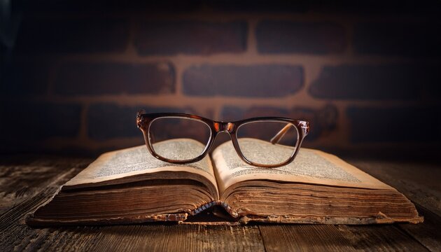 old book and glasses