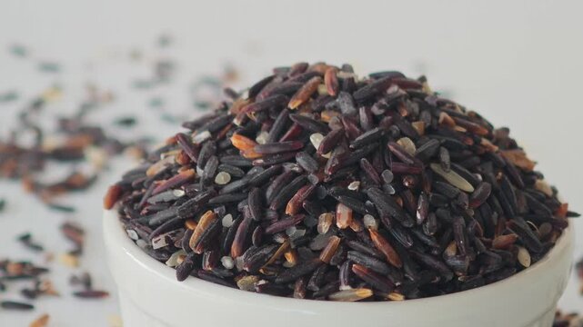 Organic riceberry rice from the farm.