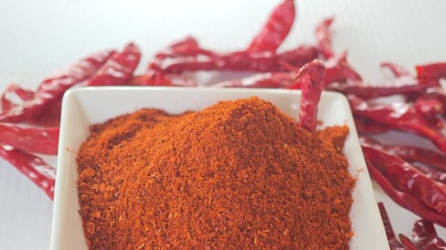 A freshly ground dried chilies