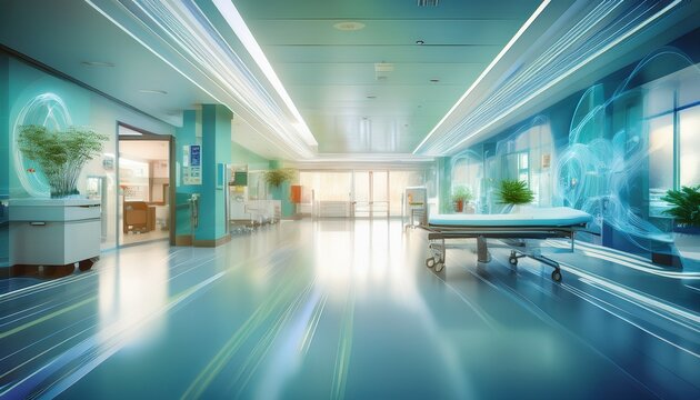 blurred interior of hospital abstract medical background ai generated images