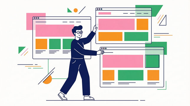 Website design and development process, creating a responsive and user-friendly digital experience with wireframing and layout planning