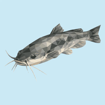 lele fish with low poly art, eps 10 illustration