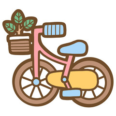 Cute Bicycle Environment Clipart 