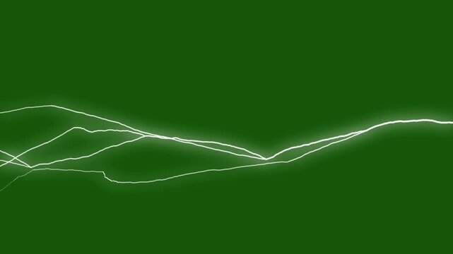 Lightning Effect Animation on Green Screen Thunder Flash
