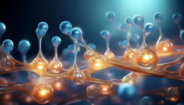 scientific concept of peptide therapy targeting skin collagen synthesis and care