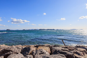 羽豆岬から見た篠島方面の眺望　愛知県南知多町
