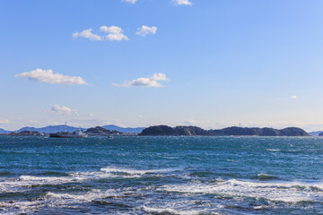 羽豆岬から見た篠島方面の眺望　愛知県南知多町