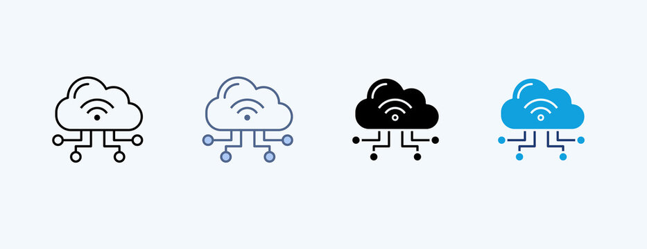 Cloud Connectivity Multiple Icon Illustration Vector