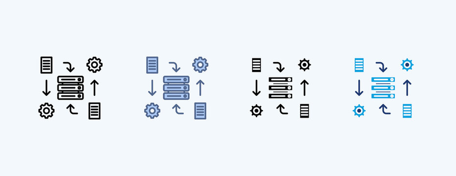 Data Synchronization Multiple Icon Illustration Vector