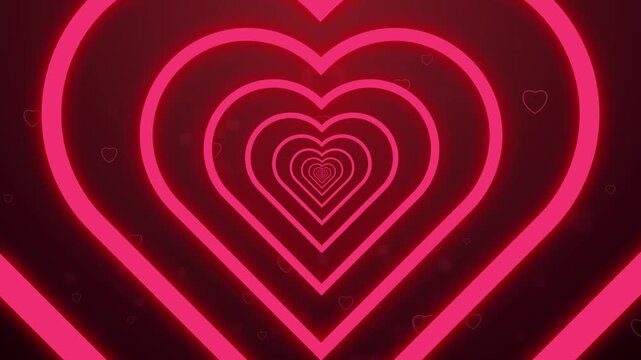 Love Heart Romantic Animation with Floating Hearts Background
