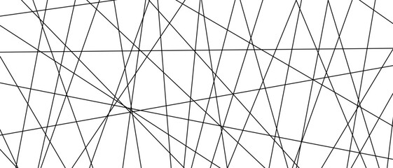 Straight random chaotic geometric lines form striking abstract vector pattern with irregular angles chaotic arrangement create bold monochrome texture creative contemporary illustration background. © Konstantin