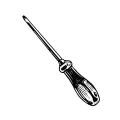Fototapeta premium Illustration handdrawn of an Carpenter Tools screwdriver