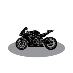 Fototapeta premium Sport Motorcycle Silhouette Vector Icon – Modern Superbike Racing Bike Graphic Design