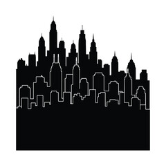 Obraz premium Modern city skyline with sleek skyscrapers and urban landscape