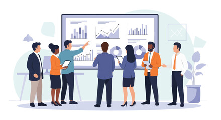 Business Team Discussing Statistics and Charts.