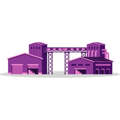Factory buildings collection exterior manufacture