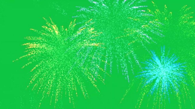 Party Celebration Fireworks Animation Green Screen
