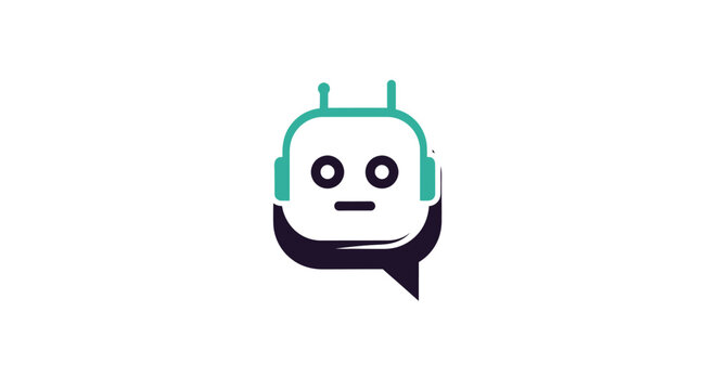 Robot head with green headset.