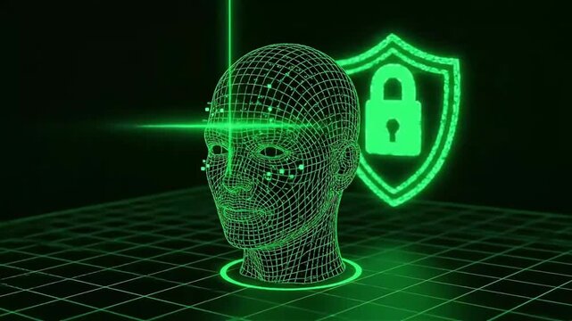 Digital human face secured by shield lock