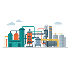 Obraz premium Illustration of Chemical Energy Processing Industrial Area