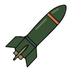 Cartoon Military Rocket Missile