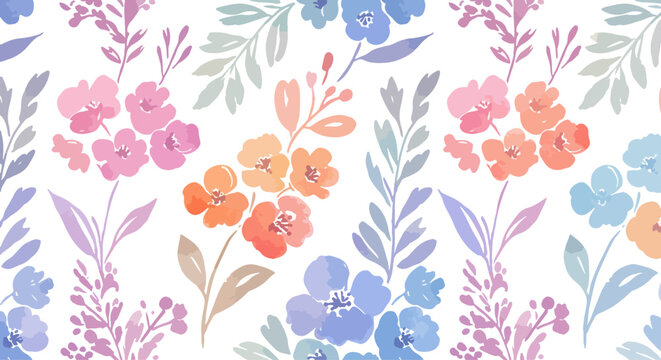 Light and airy botanical print with delicate floral accents