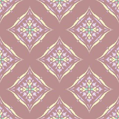 Fototapeta premium Seamless Luxurious Elegant Taupe Damask Floral Background for Organic Textiles and Branding