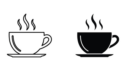 Fototapeta premium Hot Coffee Cup Icon Set Beverage Service